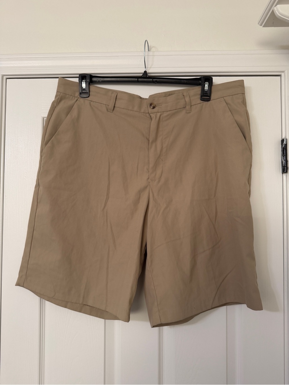 Ashworth Men's Flat Front Khaki Shorts - Beige